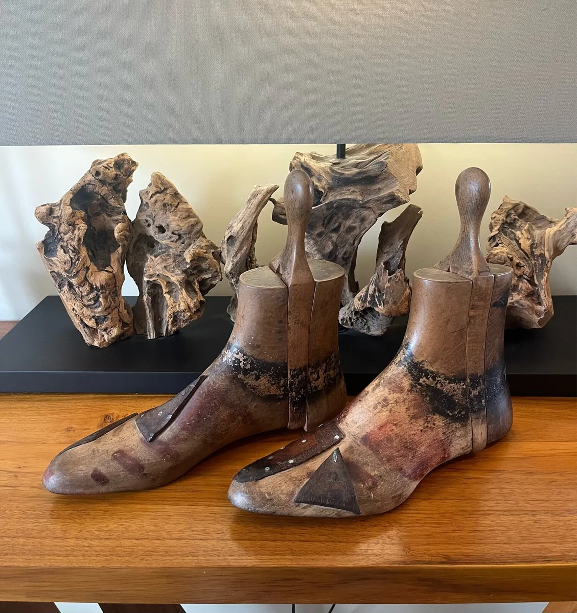 Antique Pair of Men’s Wooden Boot Trees - Image 1