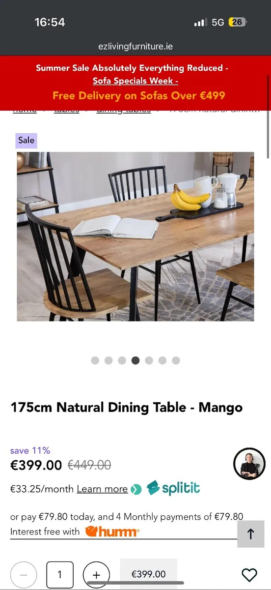 Dining Table  + 4 Chairs - Image 4