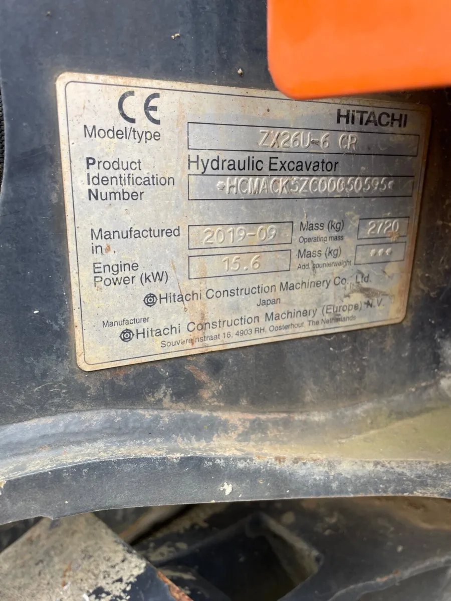 2019 hitachi  zx26u - Image 4