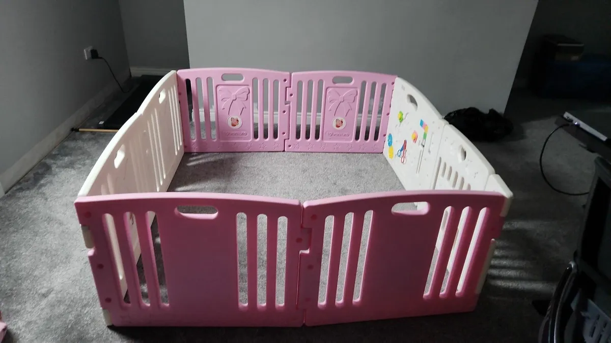 Venture All Stars DUO Baby Playpen-Pink - Image 2