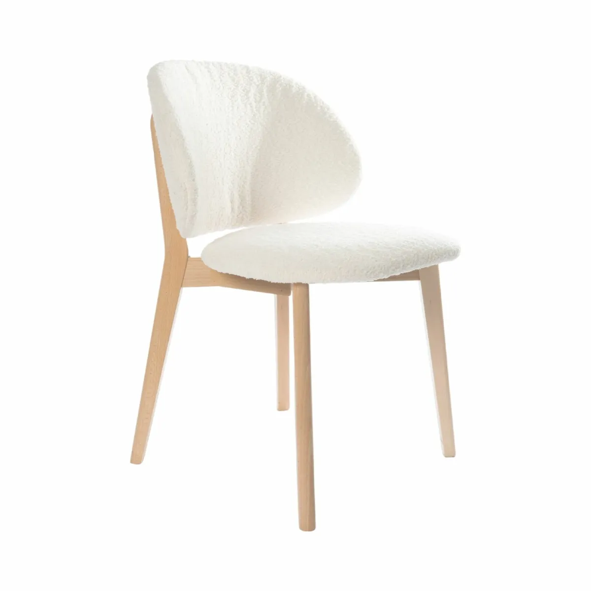 The Casper Bouclé Fabric Dining Chair in Natural - Image 1