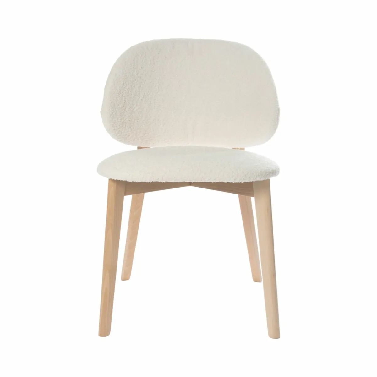 The Casper Bouclé Fabric Dining Chair in Natural - Image 2