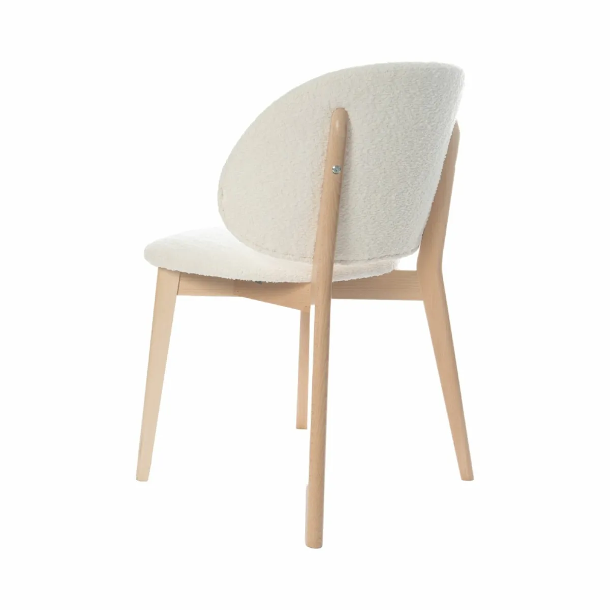 The Casper Bouclé Fabric Dining Chair in Natural - Image 3