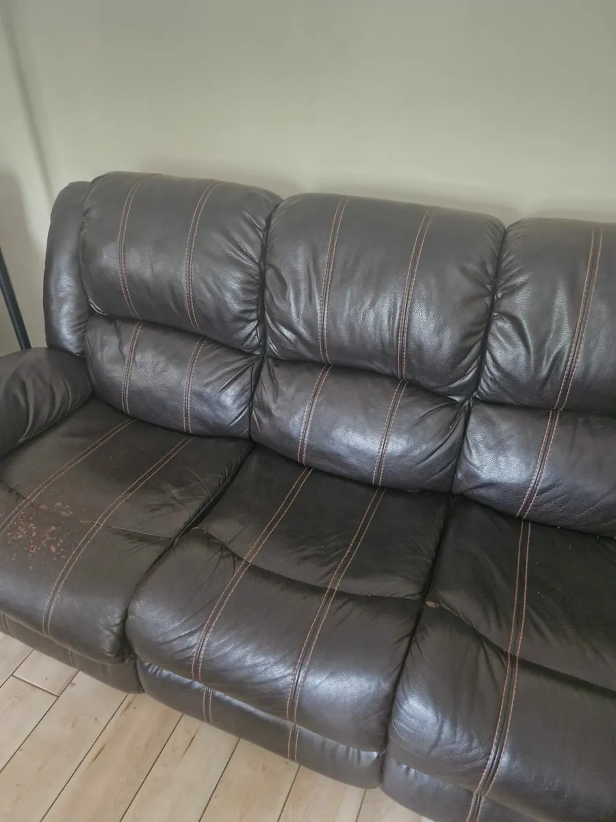 Couch and 2 Recliner Chairs - Image 1