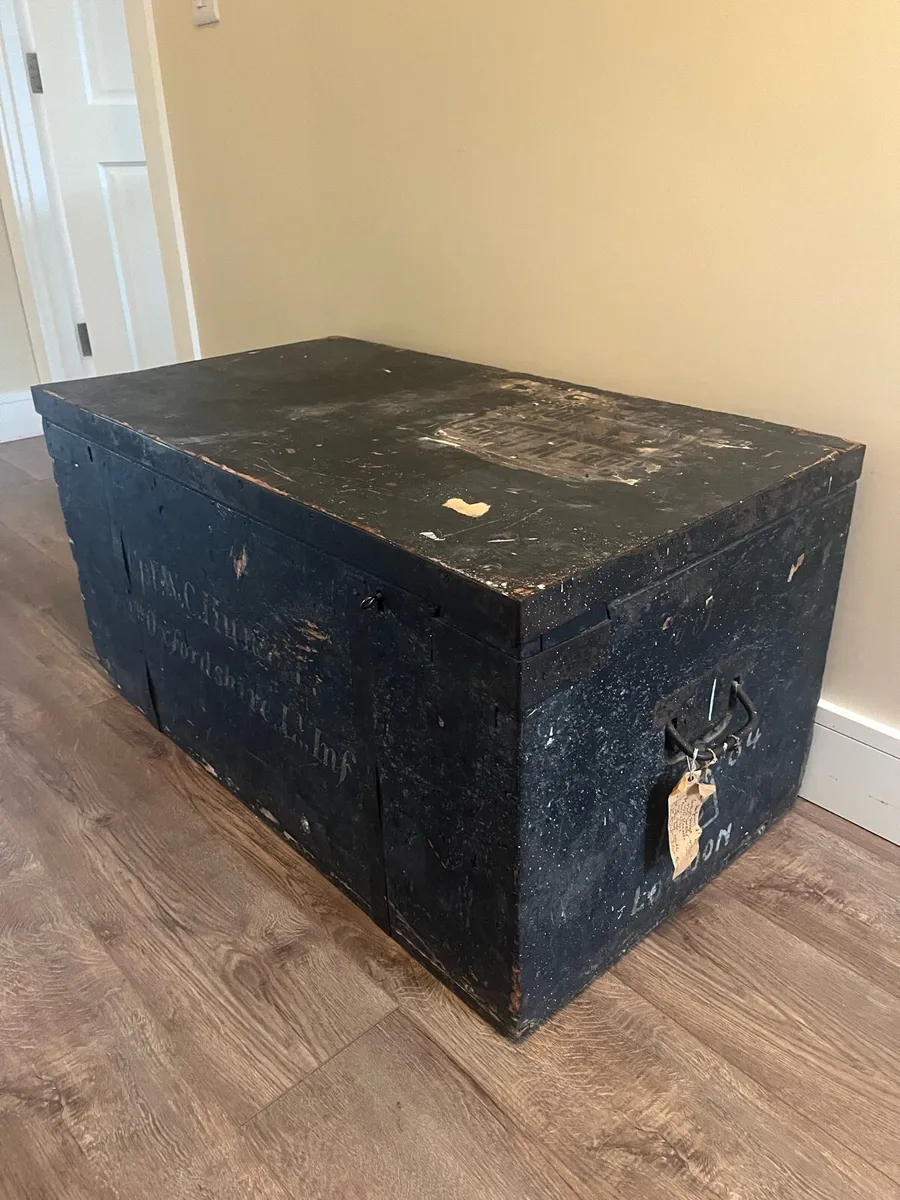 Antique British Army Officers Trunk - Image 2