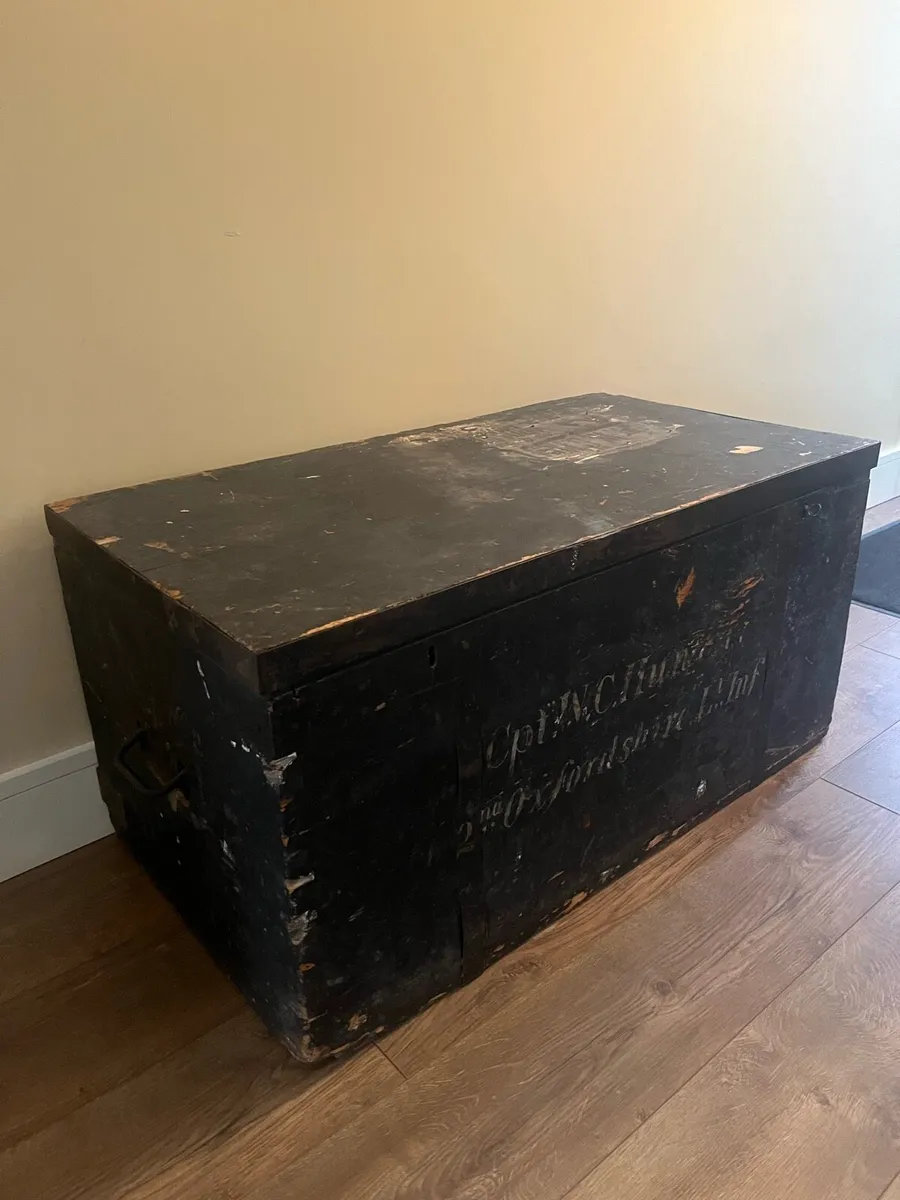 Antique British Army Officers Trunk - Image 3