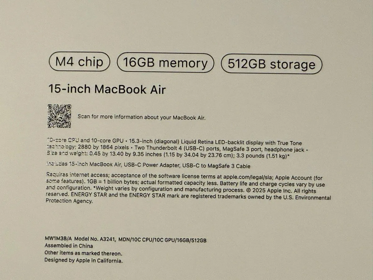 MacBook Air 15-inch M4 2025 16/512GB Sealed - Image 2