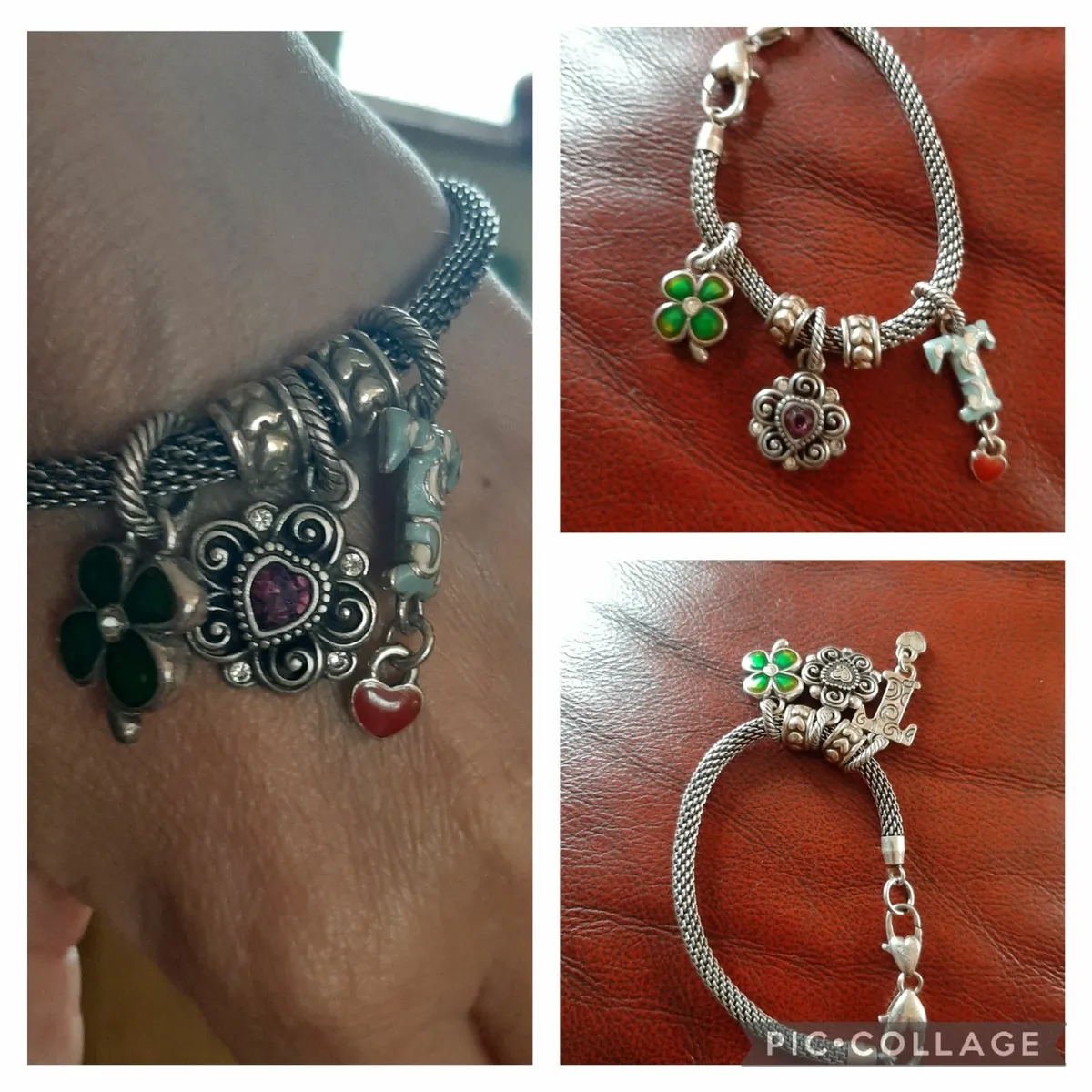 Brighton charm bracelet with 3 charms - Image 1