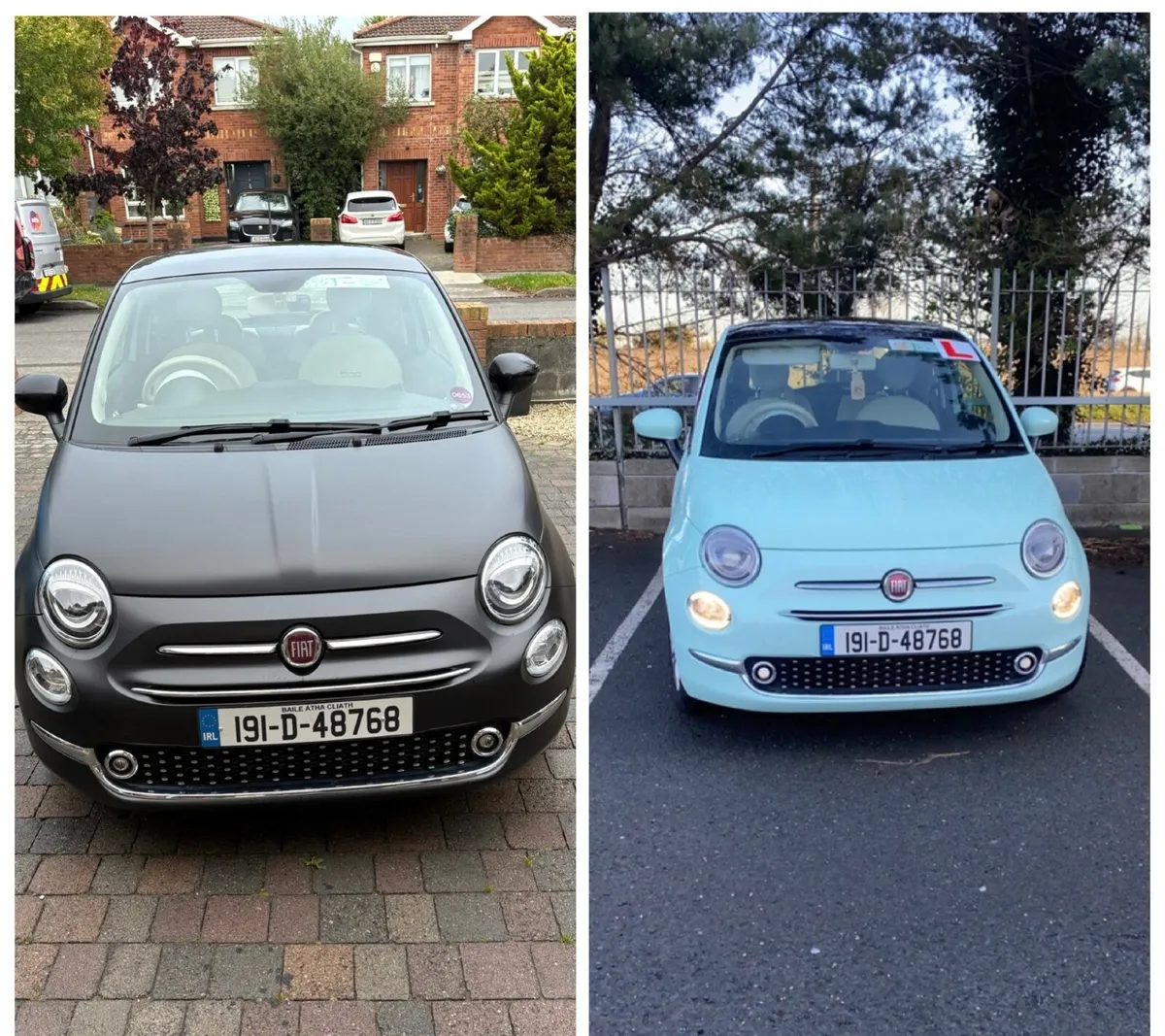 Mint Green/Black Fiat 500 - Image 1