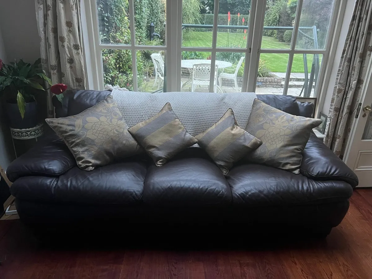 Leather Sofa Couch - Image 1