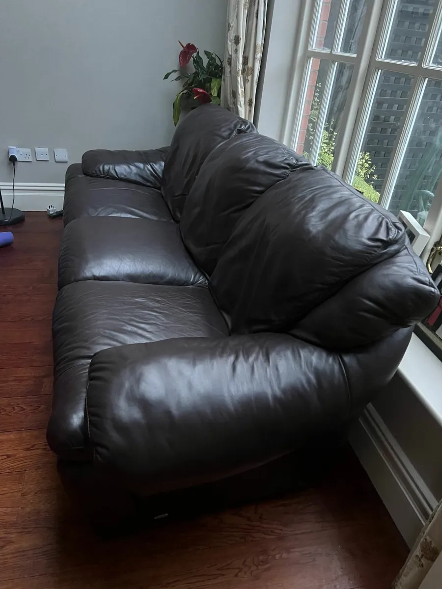Leather Sofa Couch - Image 2