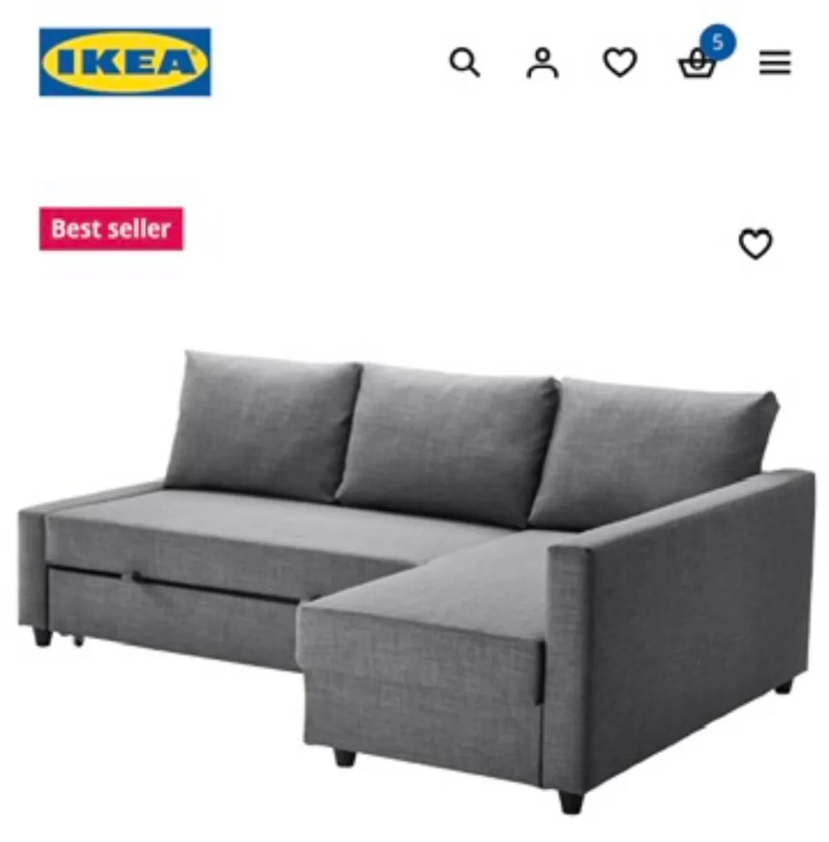 L-Shape Sofa Bed - great condition - Image 1