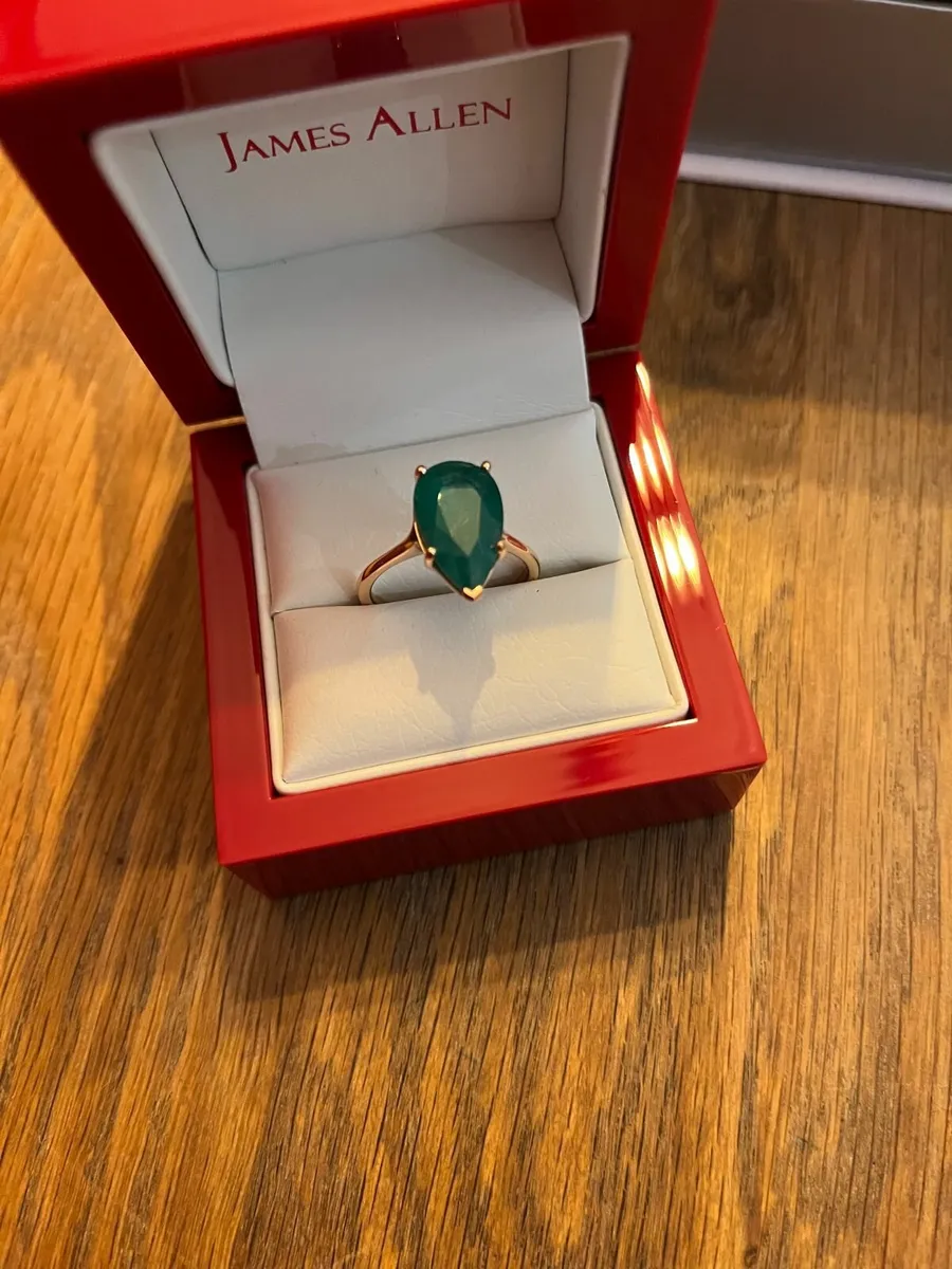 James Allen 14K Rose Gold Emerald Engagement Ring - Image 4