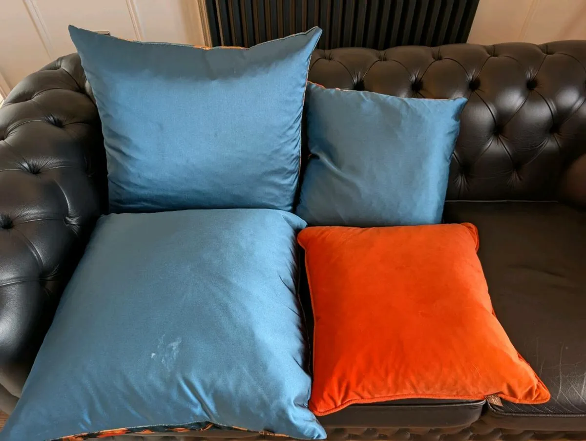 Large green and orange pattern cushion scatterbox - Image 2