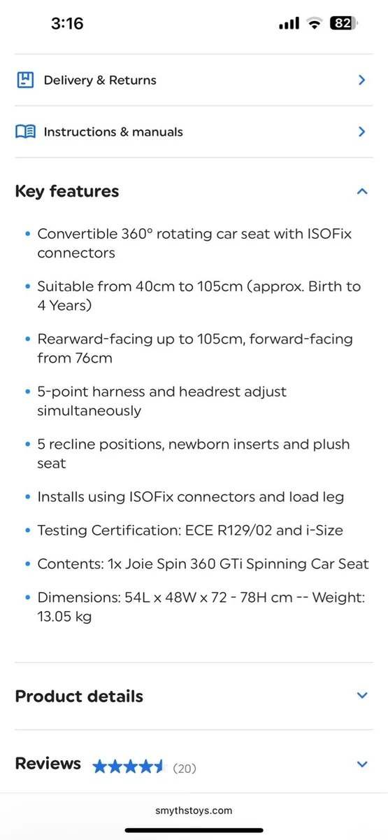 Joie 360 Spin carseat - Image 3