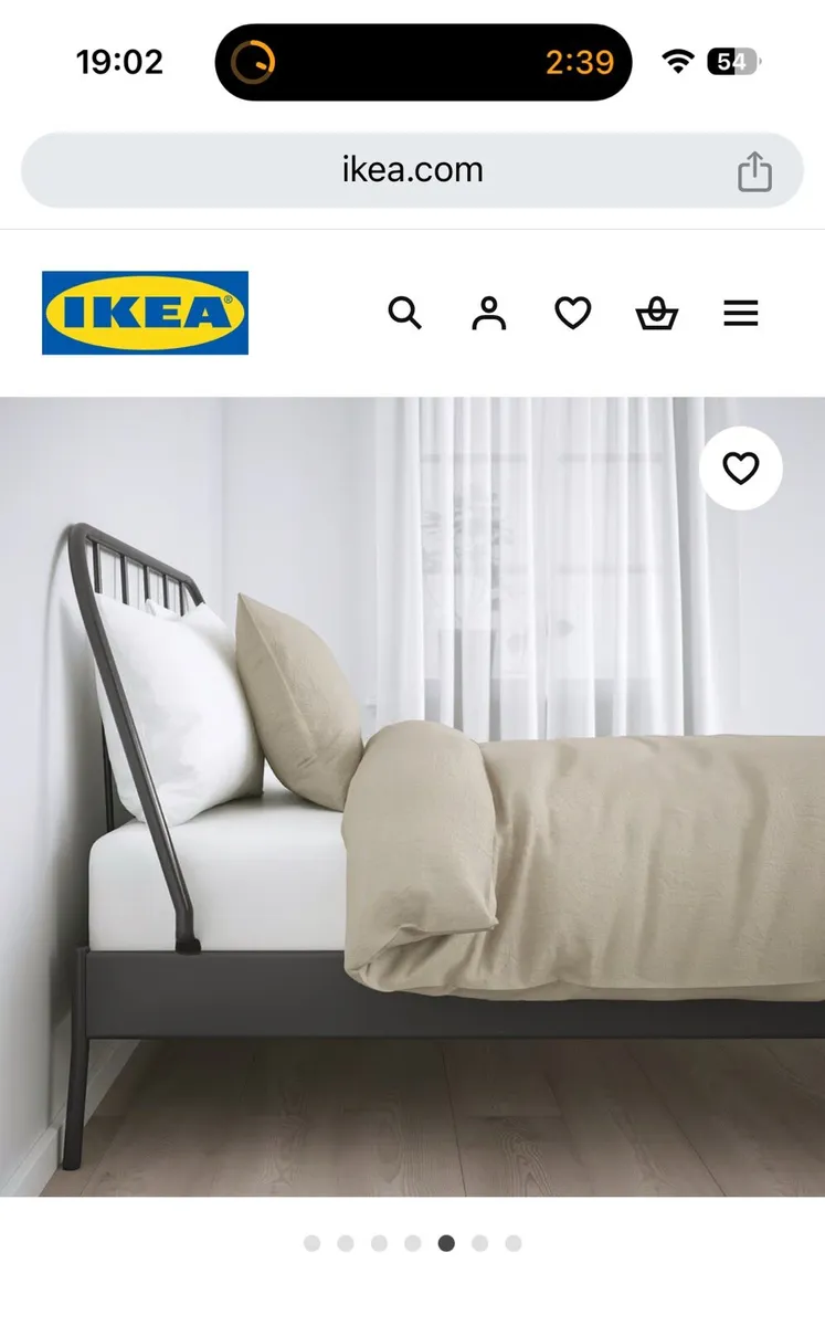 IKEA Double Bed Frame (grey metal) - Image 3