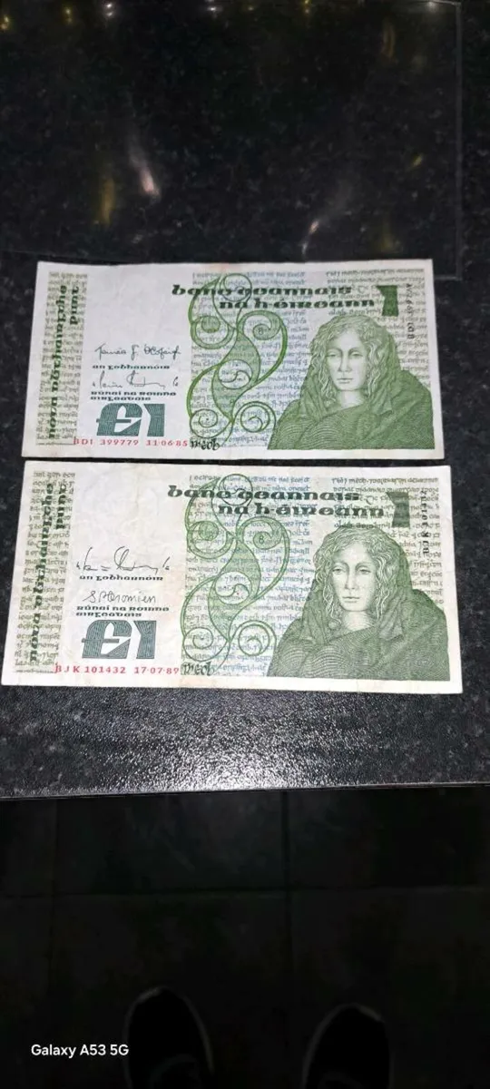 2 Old irish  pound  noats - Image 1