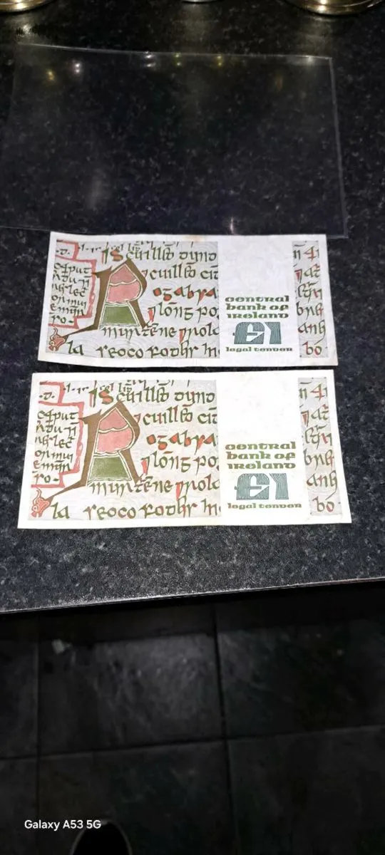 2 Old irish  pound  noats - Image 2