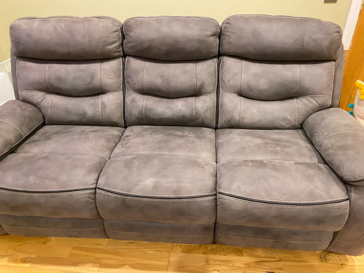 3 seater manual recliner - graphite - Image 1