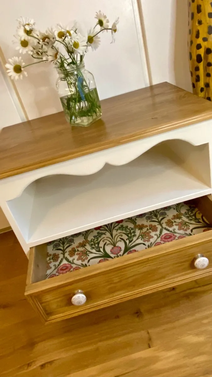 Refinished solid pine table/ locker - Image 1