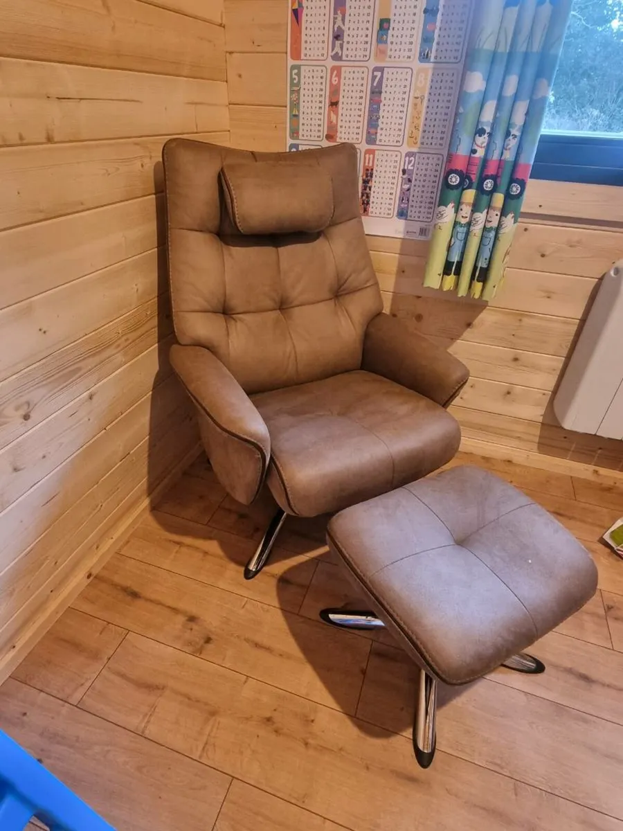 Recliner/Swivel Chair and Footstool - Image 1