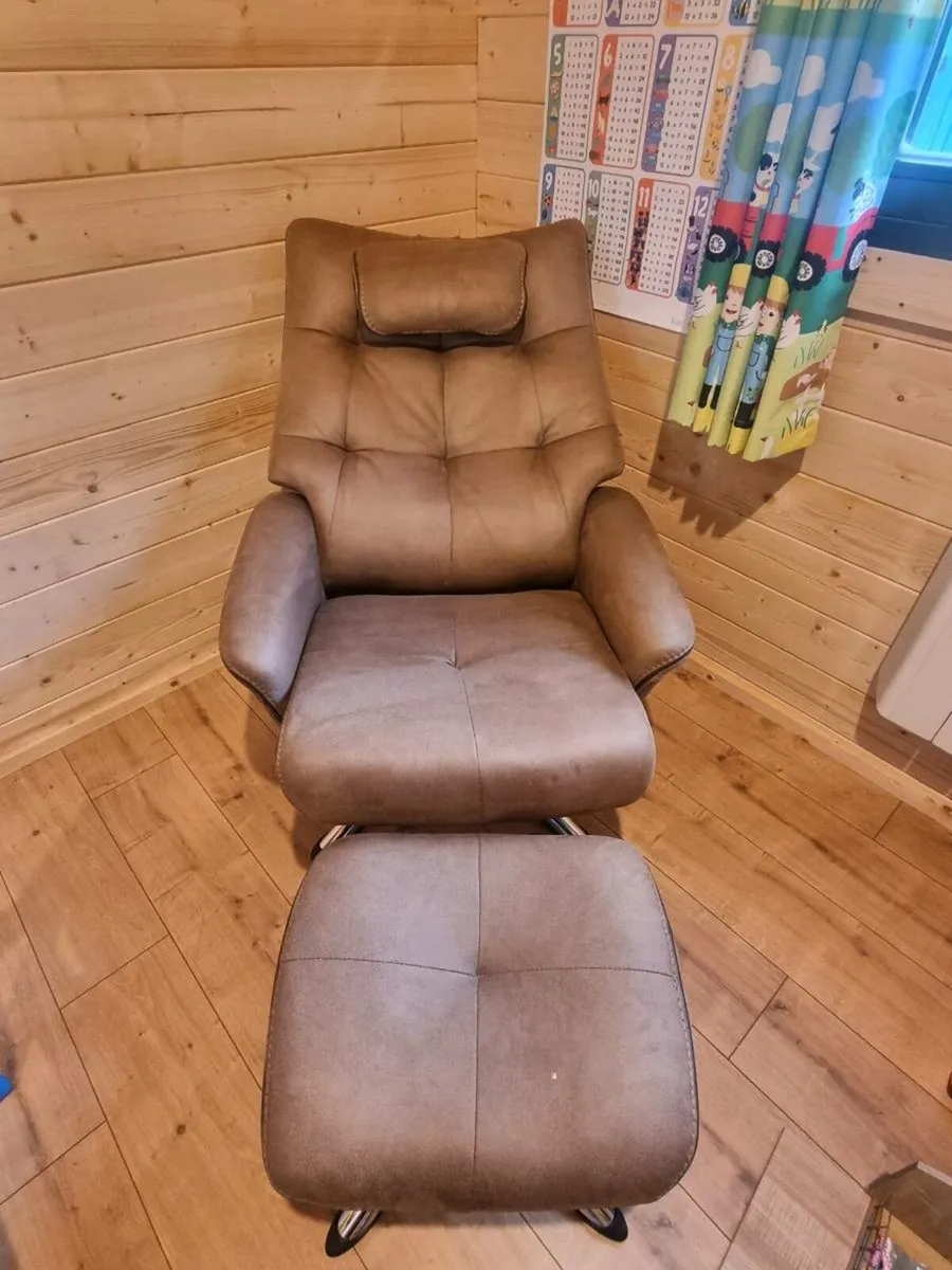 Recliner/Swivel Chair and Footstool - Image 2