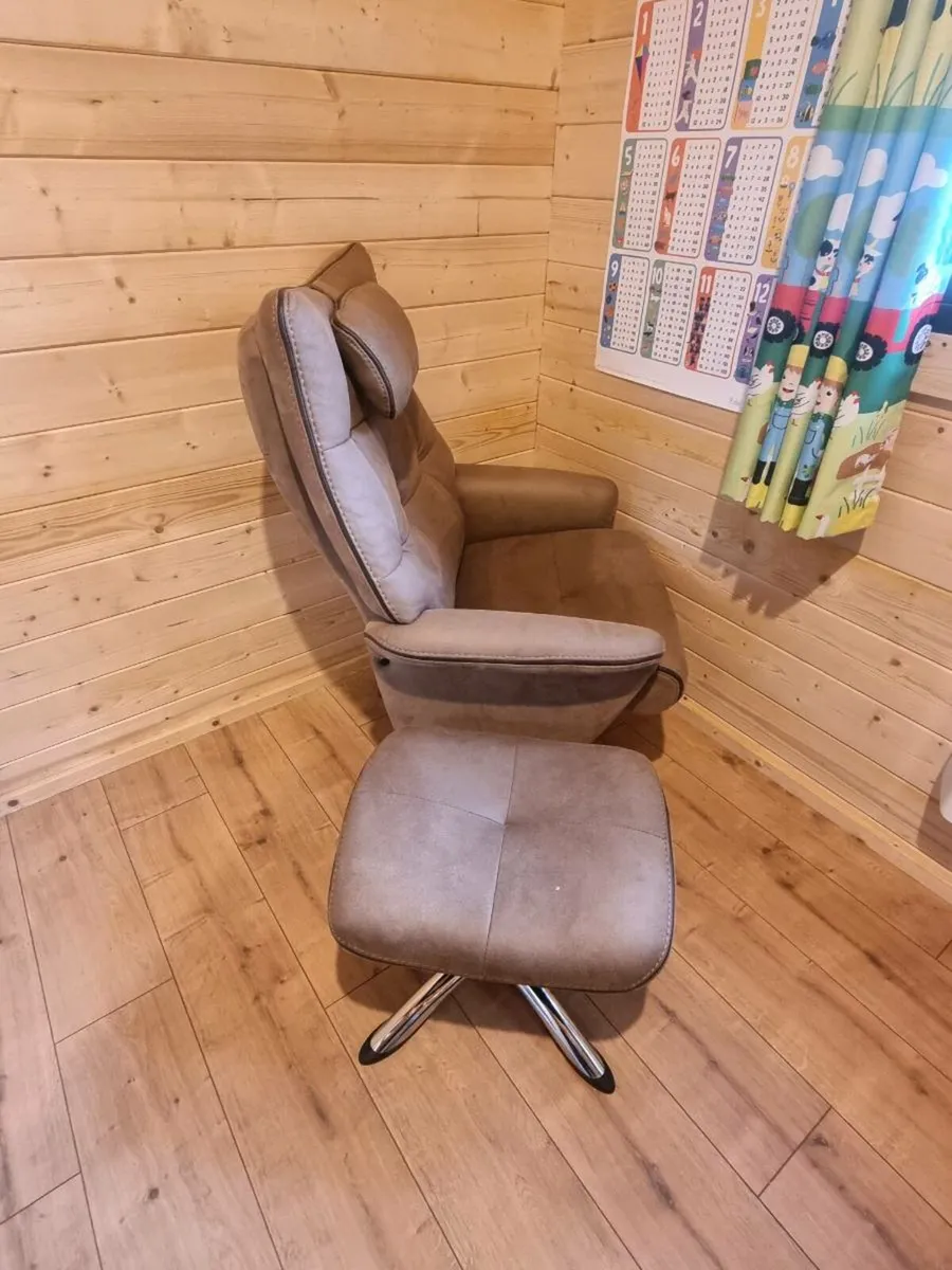 Recliner/Swivel Chair and Footstool - Image 3