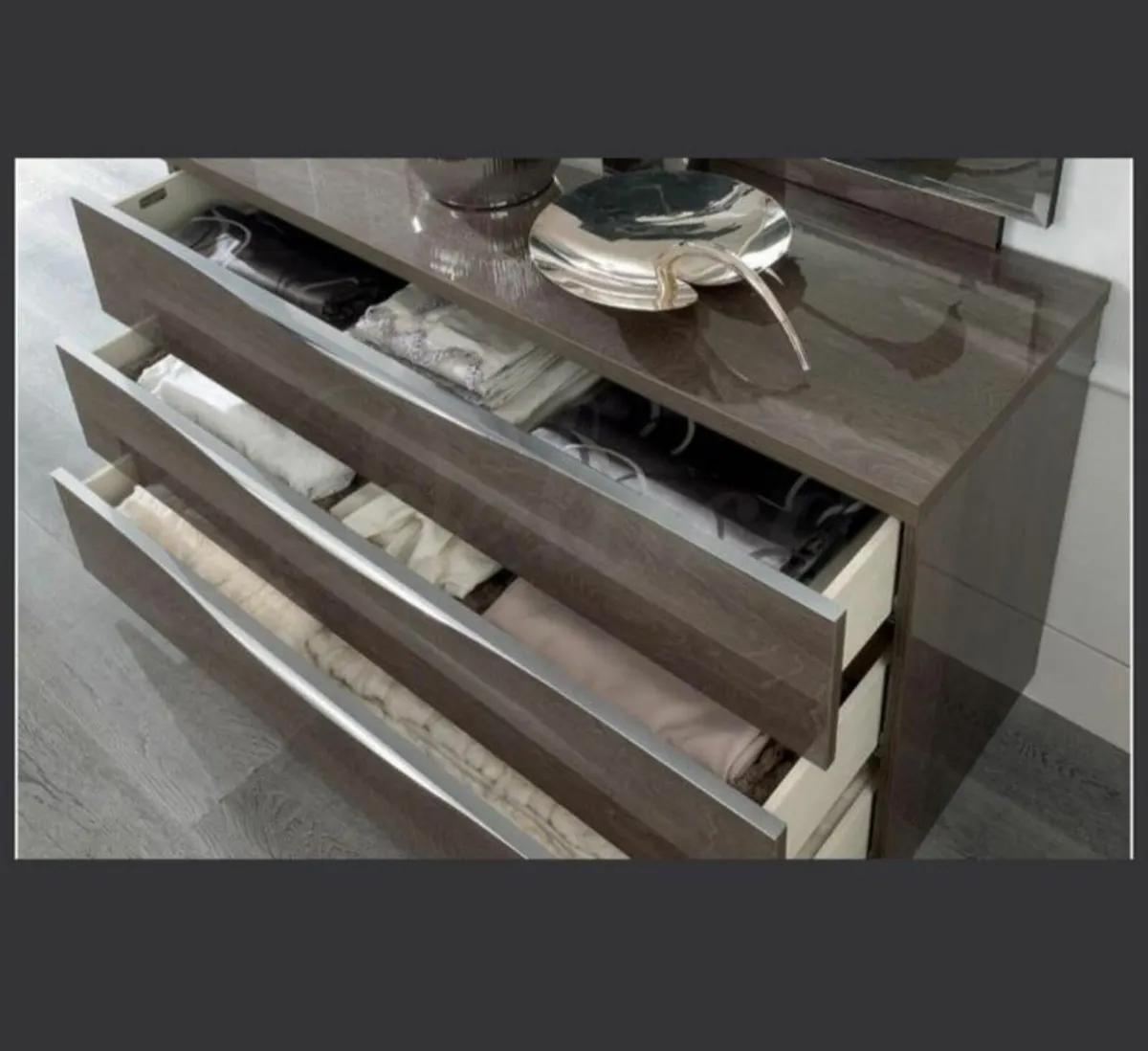 Used Italy made gloss Silver Birch King Size - Image 4