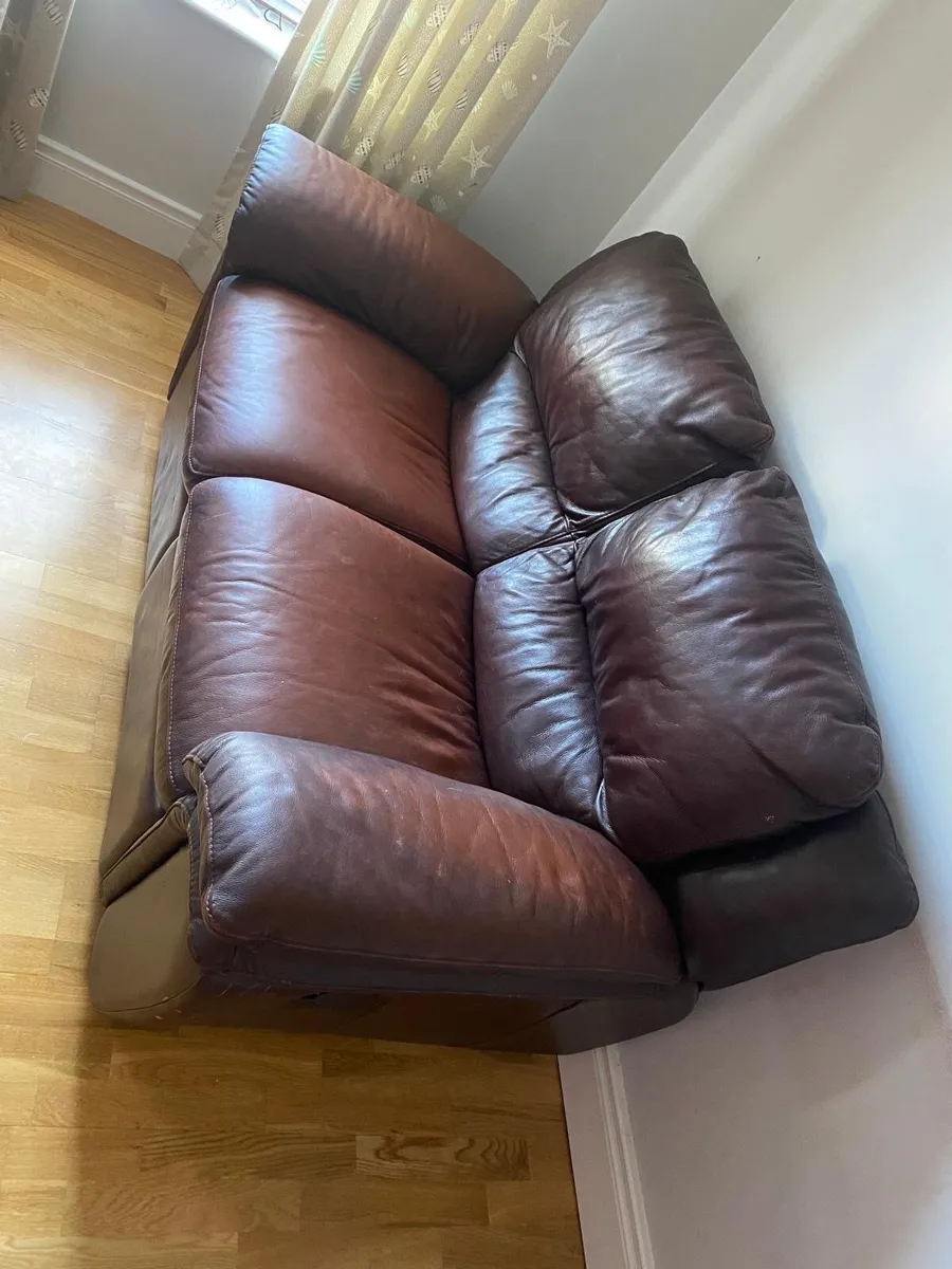 Two seater leather recliner sofa - Image 3