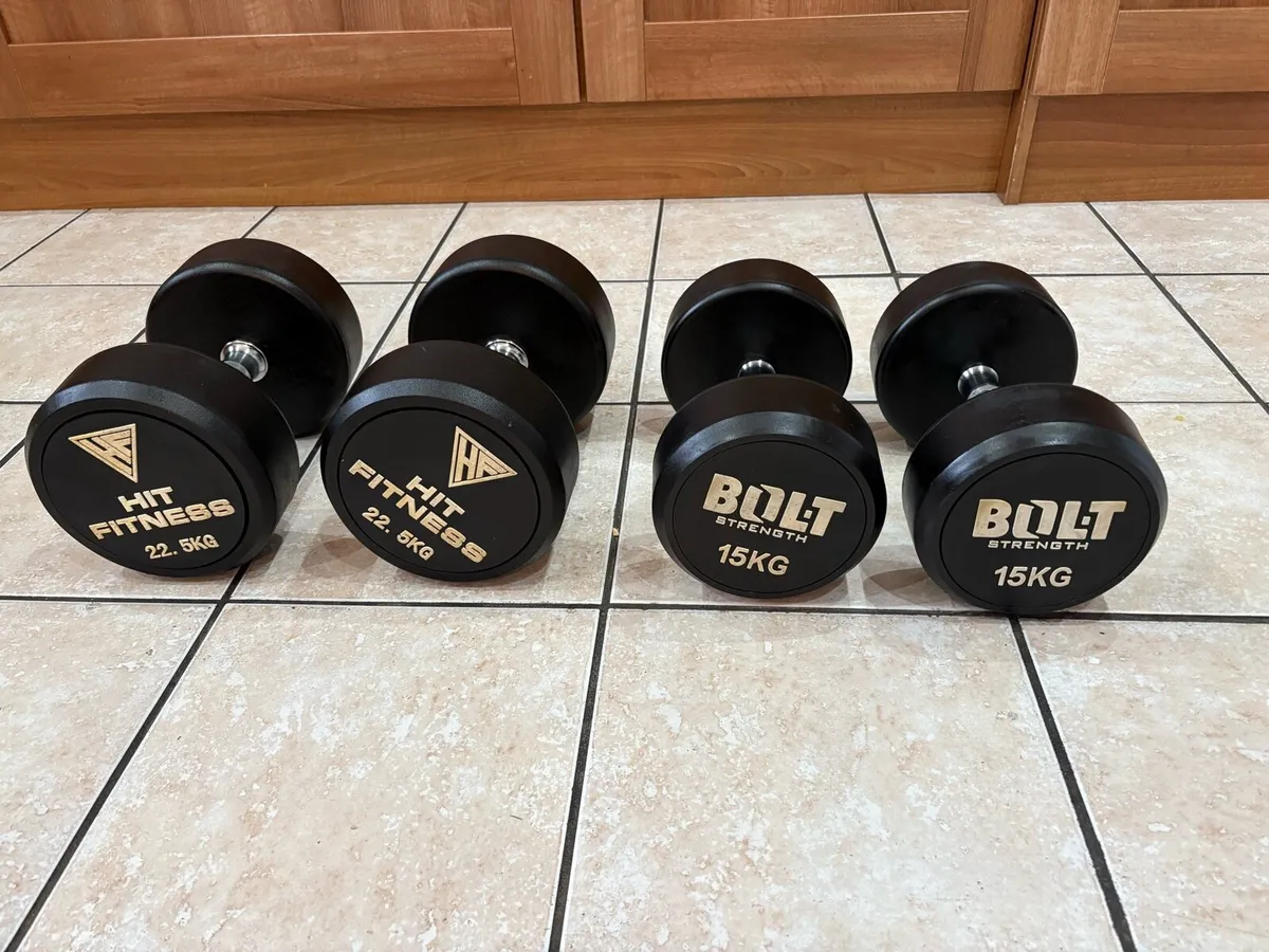 COMMERCIAL RUBBER DUMBBELLS, SAVE 130 EURO!! - Image 1