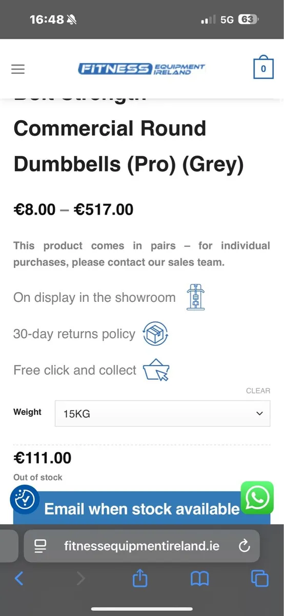 COMMERCIAL RUBBER DUMBBELLS, SAVE 130 EURO!! - Image 4