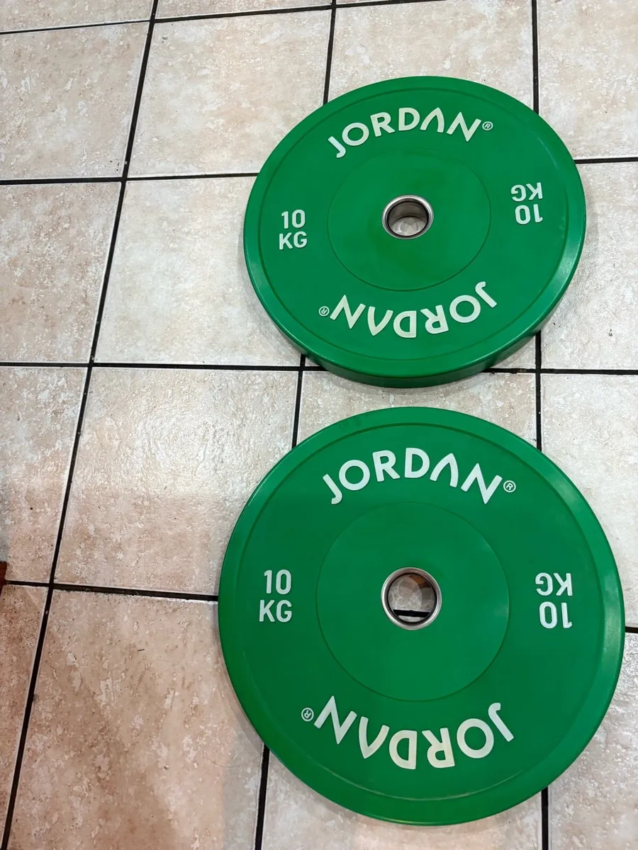 JORDAN HG OLYMPIC BUMPER PLATES + 7 FOOT BAR! - Image 3