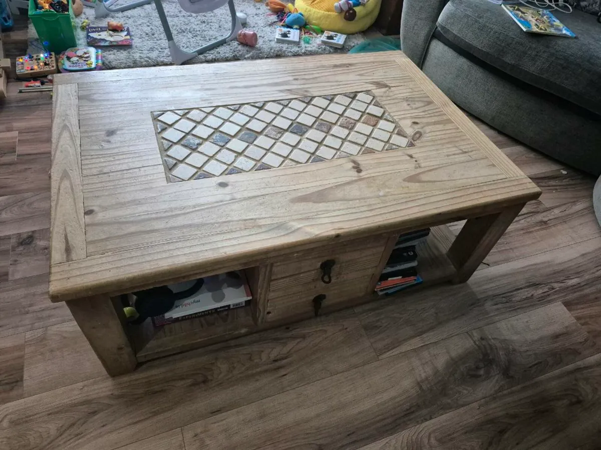 Solid hardwood living room table - Image 1