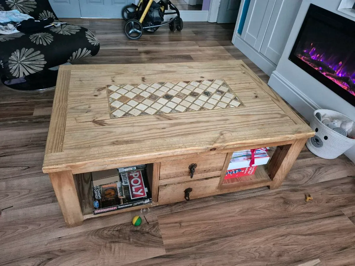Solid hardwood living room table - Image 3
