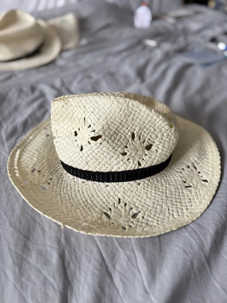 Summer straw Fedora hat - Image 1