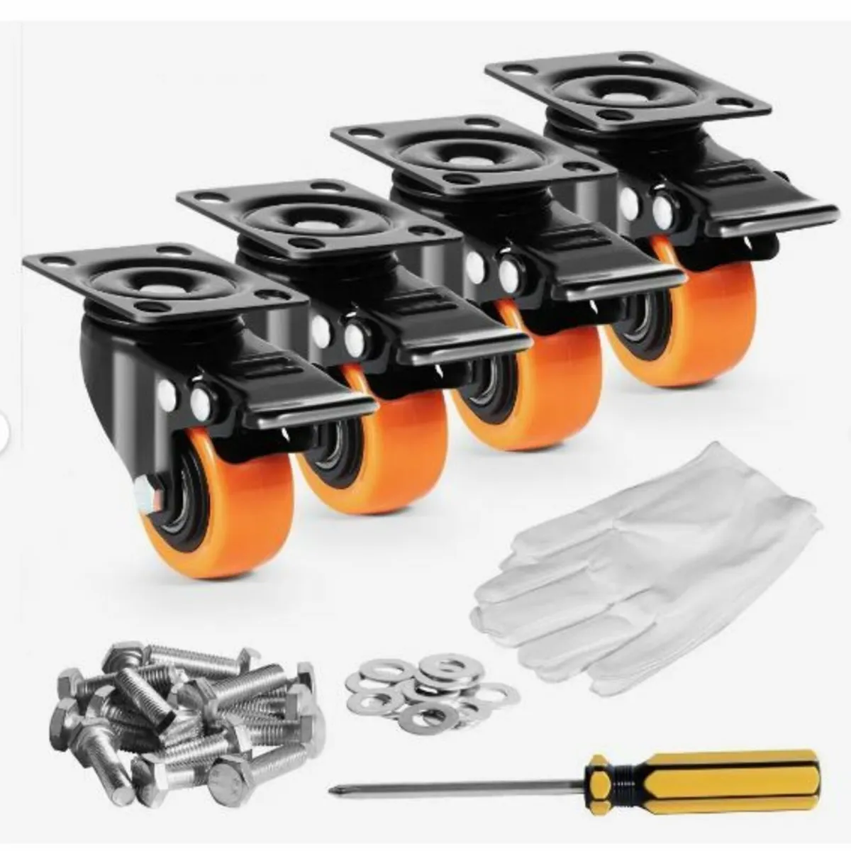 Caster Wheels, 5.1 cm Swivel Plate - Image 1