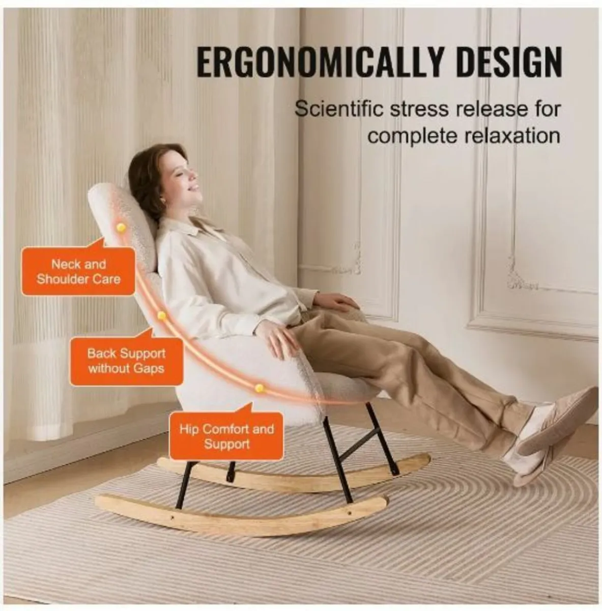 Nursery Rocking Chair, 250 lbs Weight - Image 2