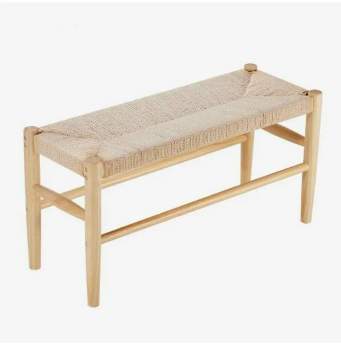 Rattan Bench Wooden Bench 31.5 Inches - Image 2