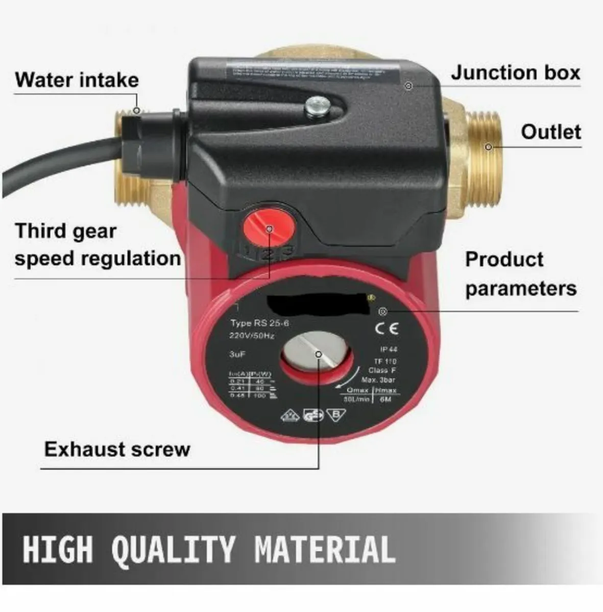 Hot Water Circulation Pump 0.6-Inch 220V - Image 3