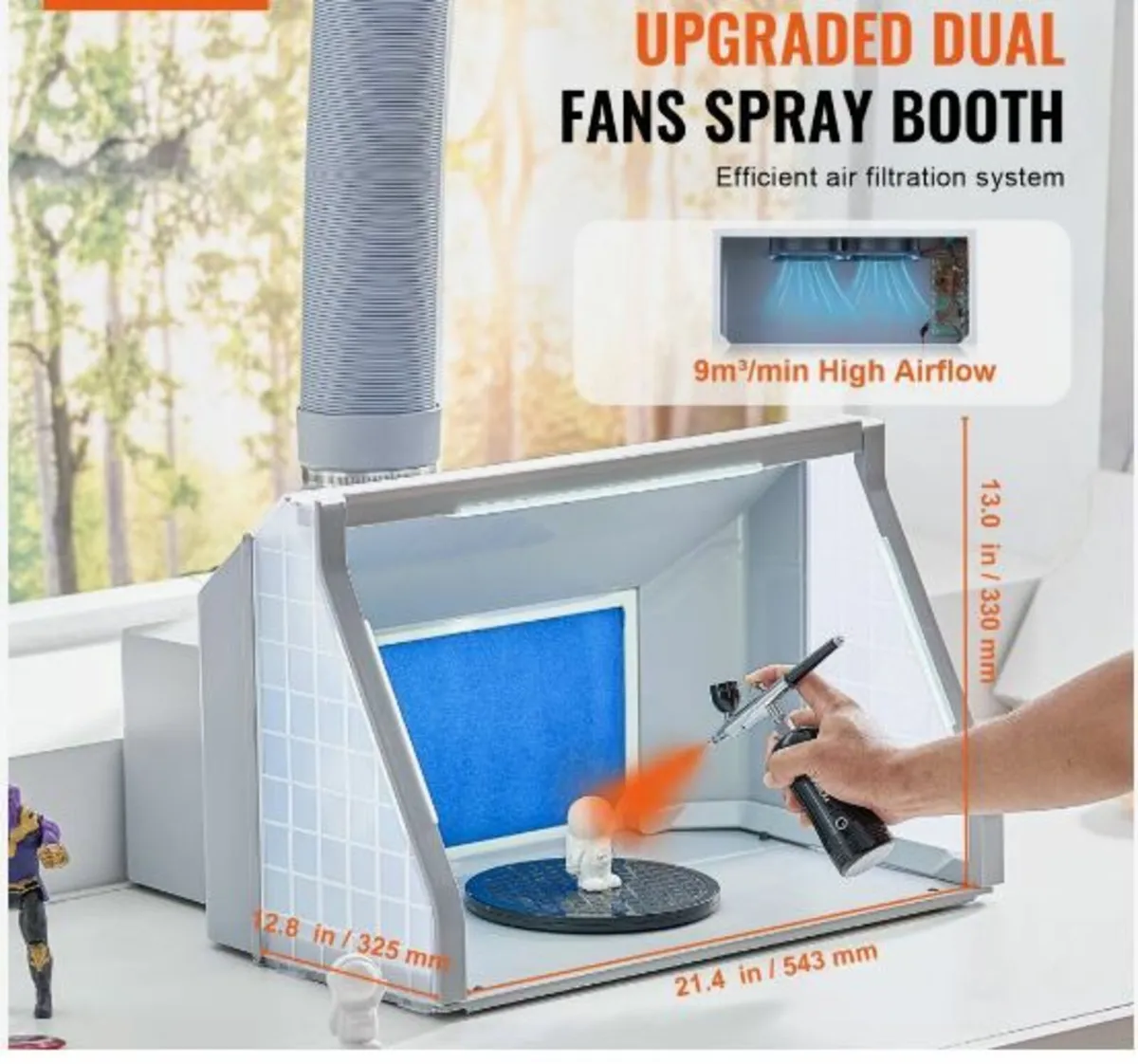 Airbrush Spray Booth Dual-Fans - Image 4
