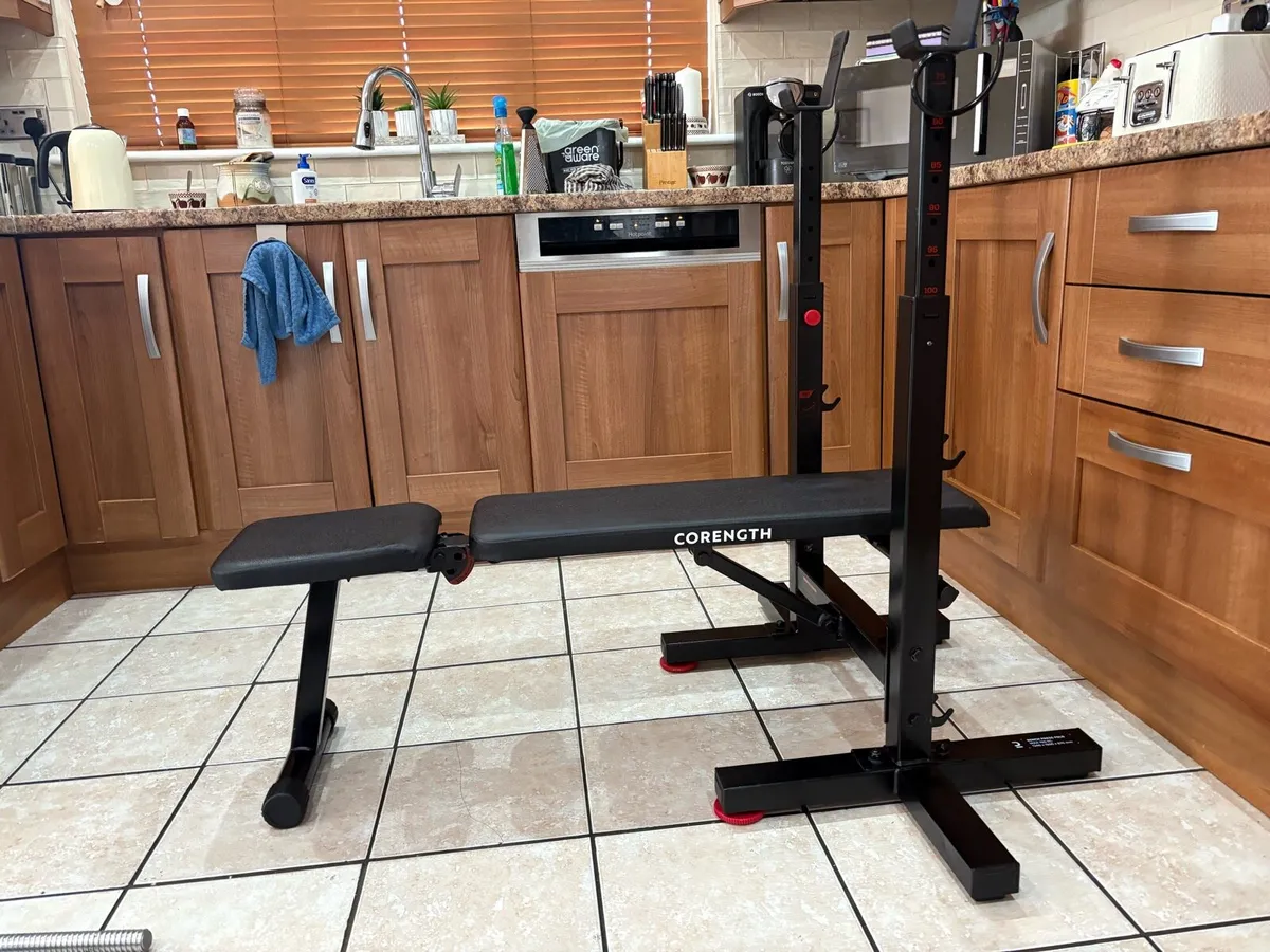 WEIGHT BENCH, 50KG WEIGHTS, CHIN UP, BARS!! - Image 3
