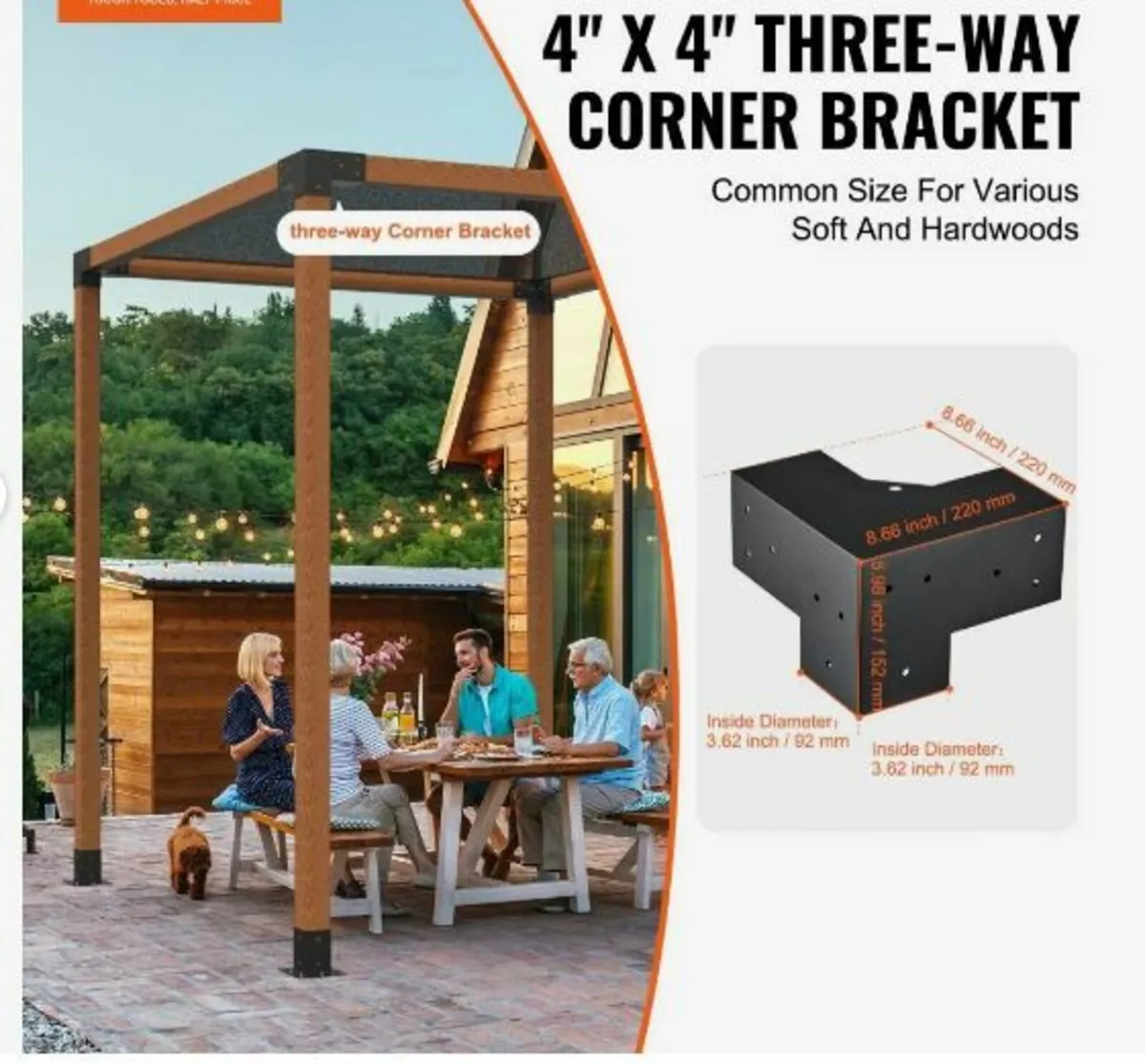 Pergola Bracket Kit 10.2 cm x 10.2 cm - Image 2
