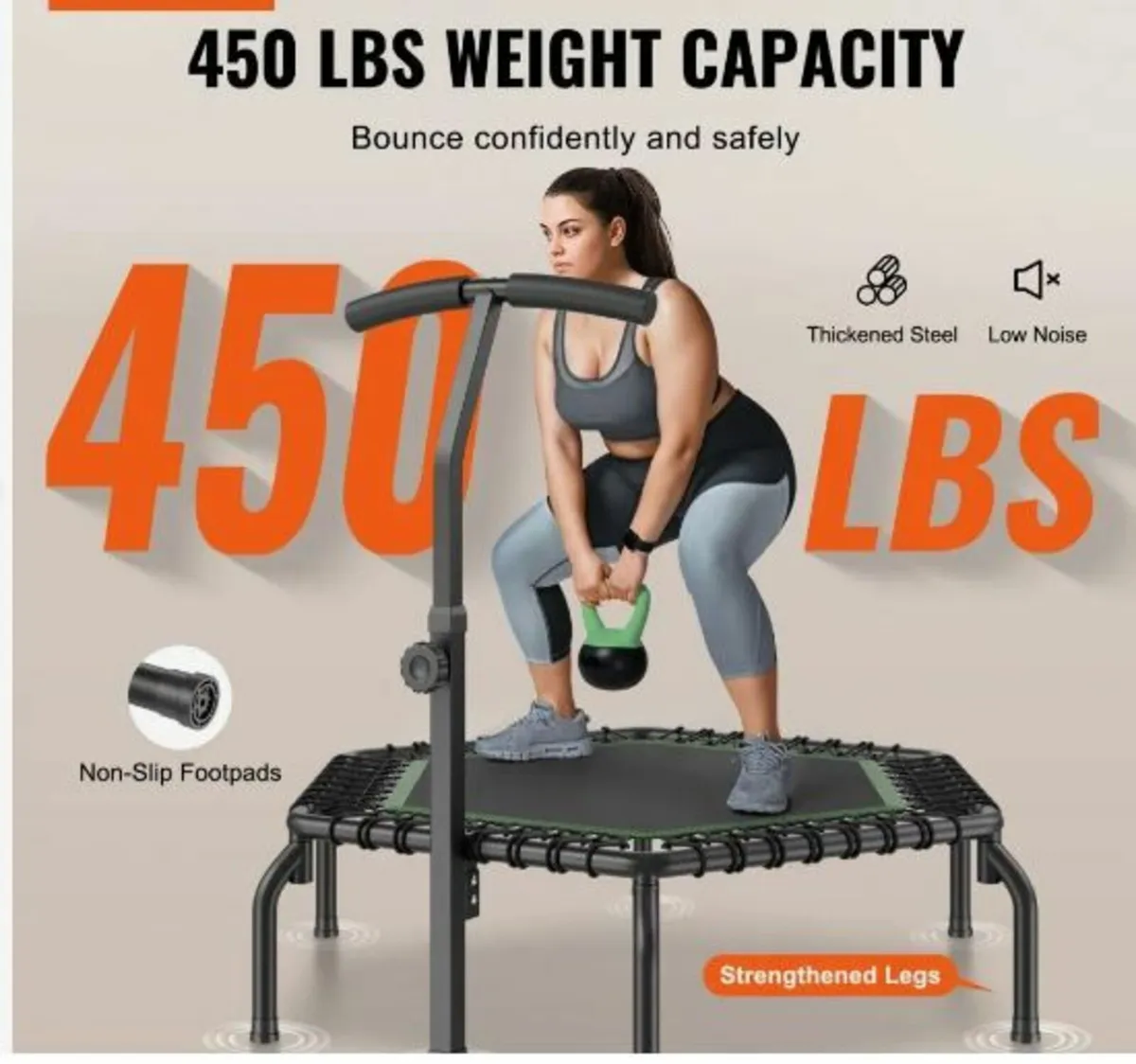 54.5" Mini Fitness Trampoline Adults - Image 2