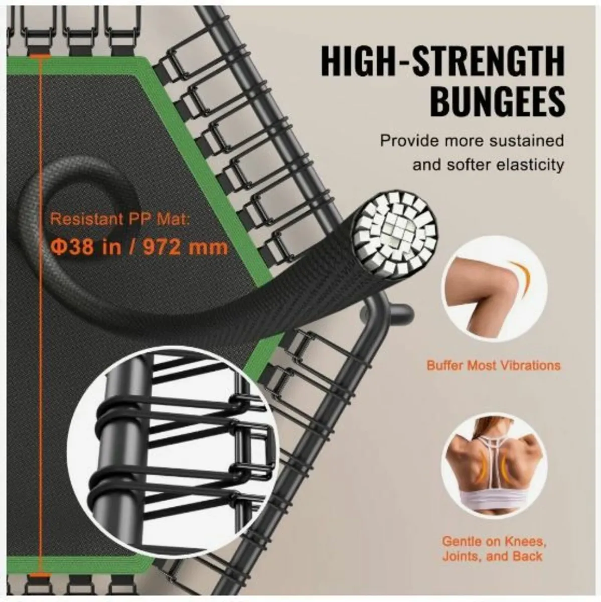 54.5" Mini Fitness Trampoline Adults - Image 3