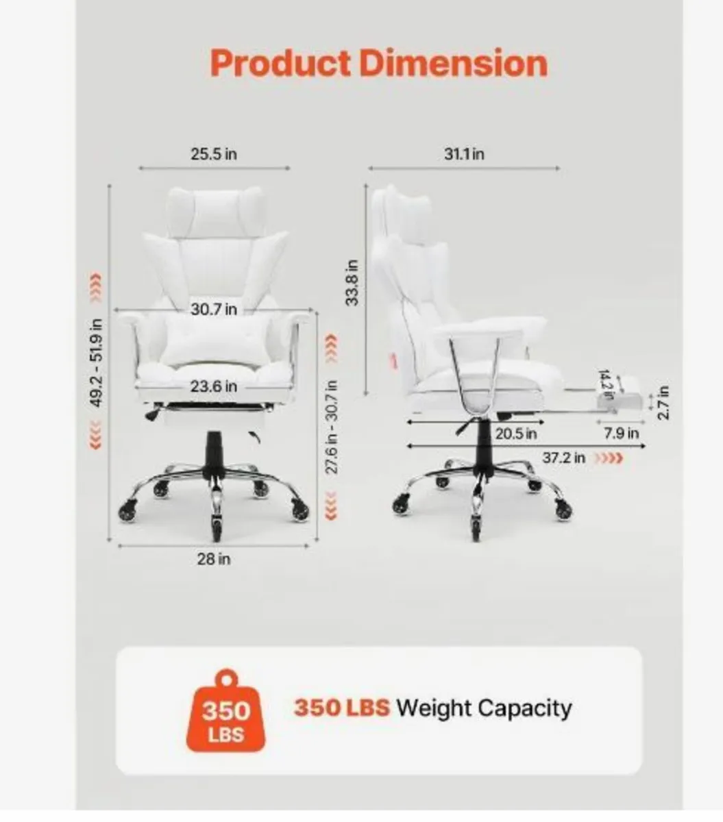 Reclining Office Chair with Footrest - Image 3