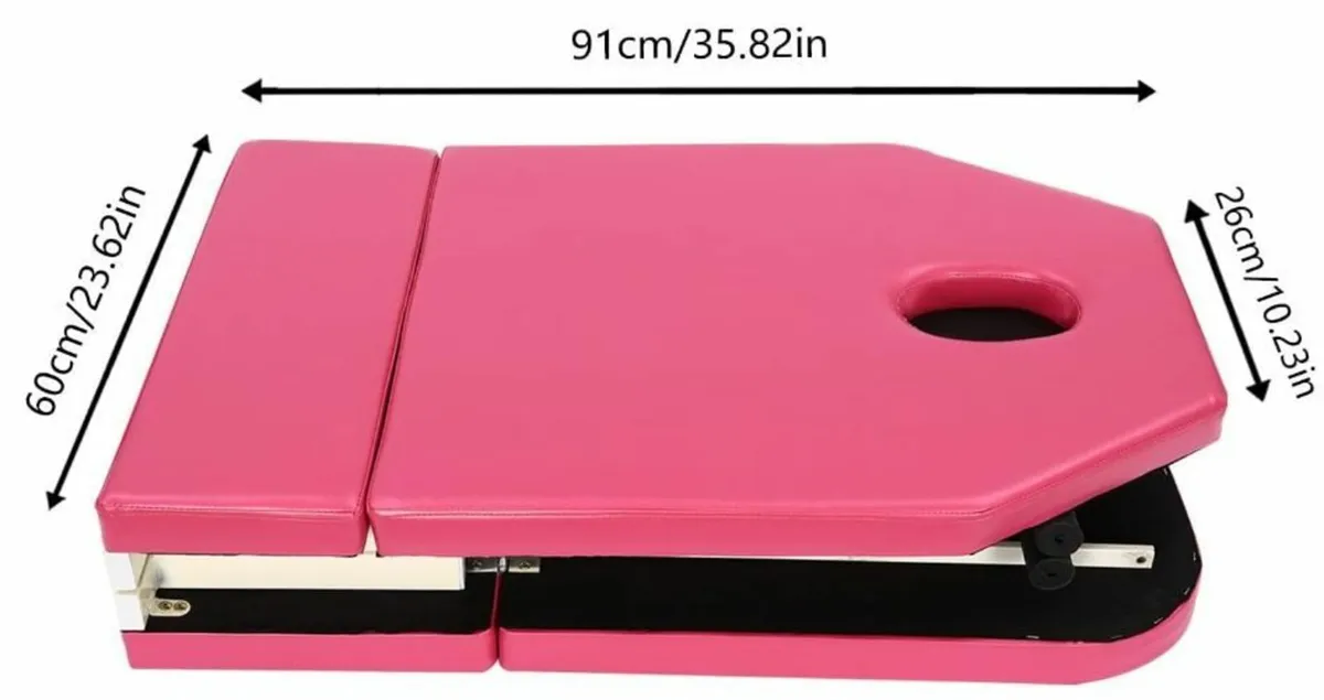 Pink Massage Table, Therapy Lounger - Image 3