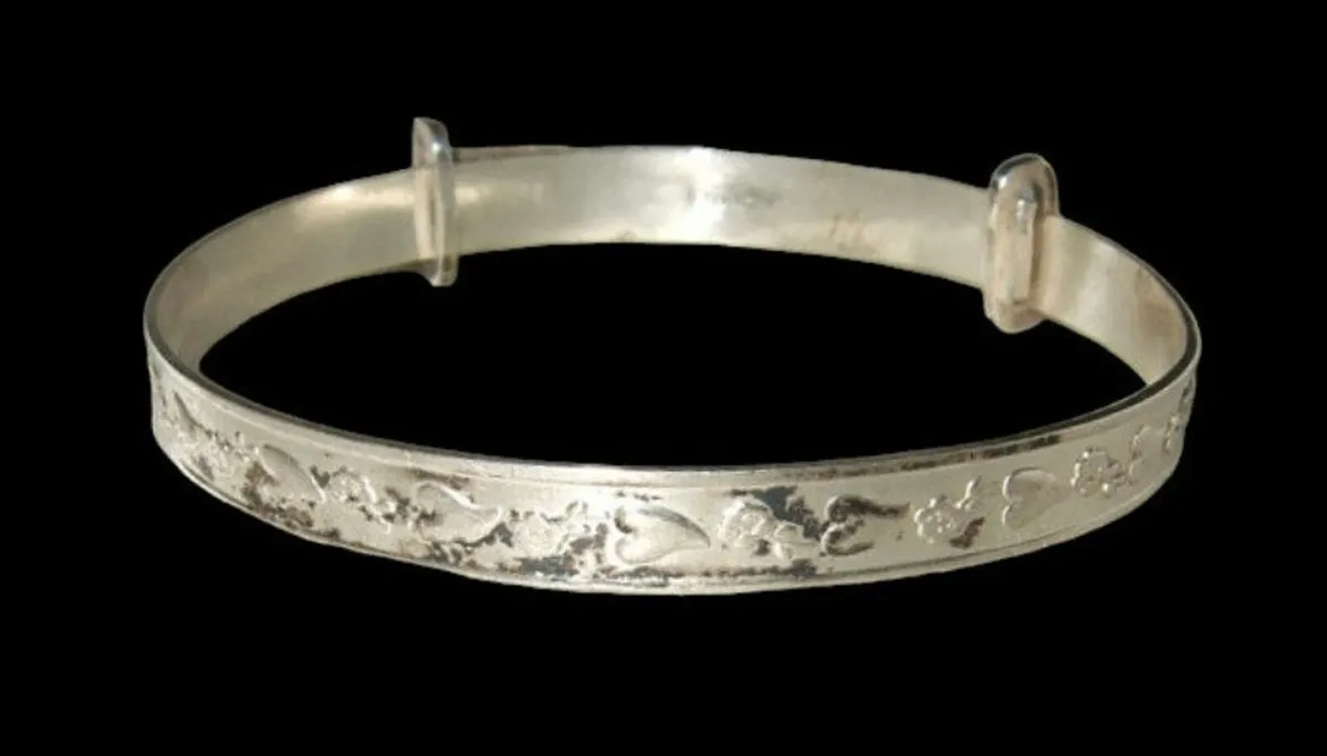 Vintage Hallmarked Silver Baby Bangle - Image 4