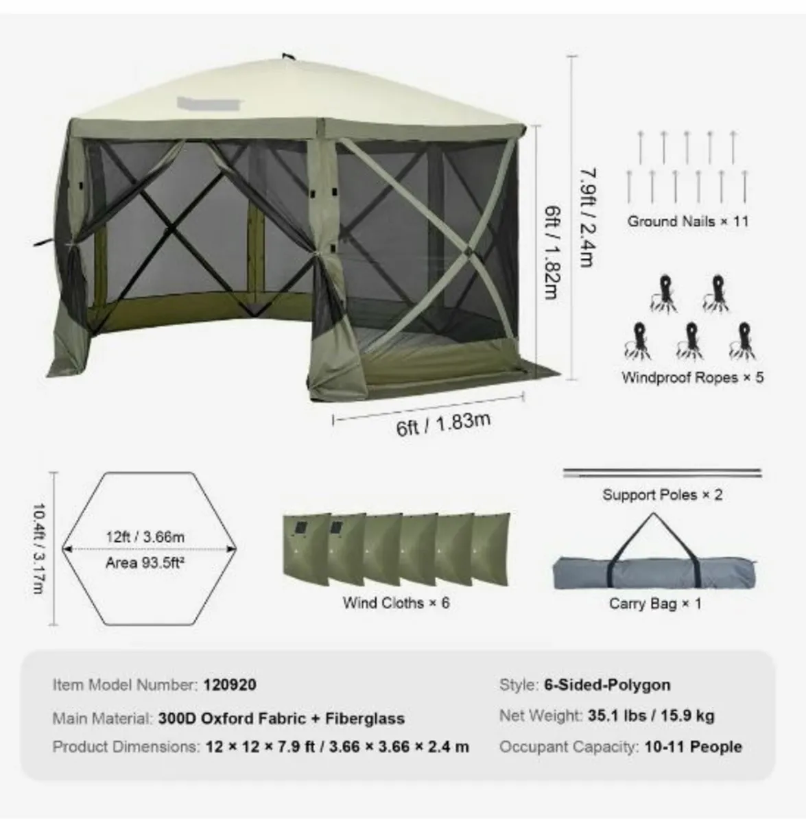 Pop Up Gazebo Tent Pop-Up Screen - Image 4