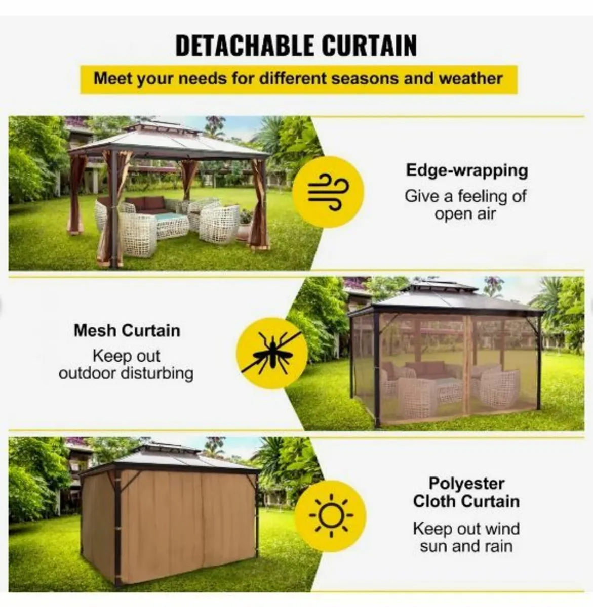 Patio Gazebo 10x12ft Hardtop Gazebo Gazebo - Image 4