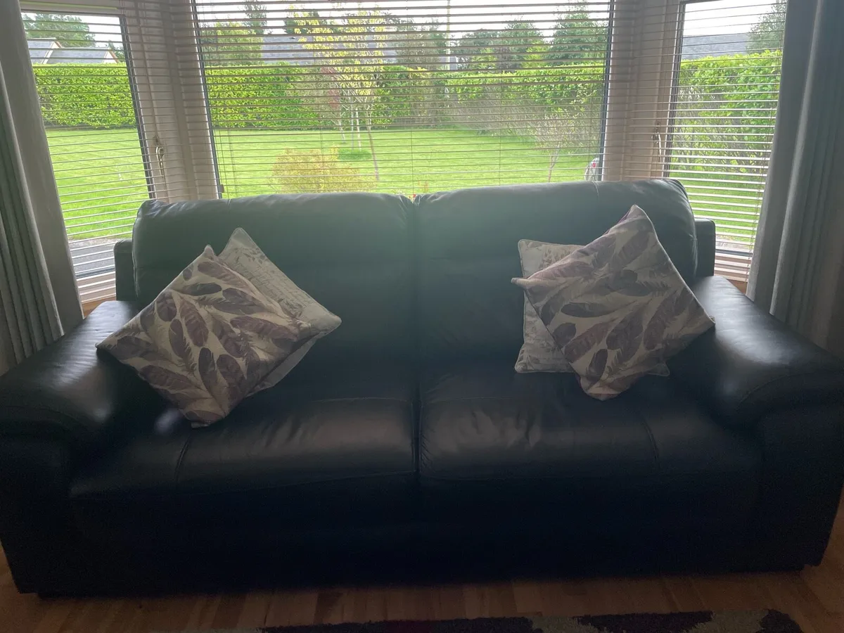 Leather 3 Seater Sofa - Image 3